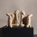 Beige textured abstract resin figurine sculpture living room decor