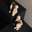 Beige textured abstract resin figurine sculpture living room decor