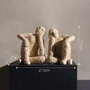 Beige textured abstract resin figurine sculpture living room decor