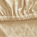 Beige textured jacquard elastic seat covers dining room chair decor