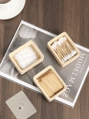 Beige textured natural stone double decker jewelry organizer bathroom