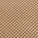 Beige textured quilted sofa cover with pillows for living room