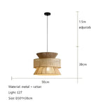 Beige tiered handmade hemp rope pendant light dining room