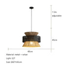Beige tiered handmade hemp rope pendant light dining room