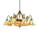 Beige Tiffany Glass Pendant Chandelier