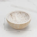 Beige travertine marble sphere incense burner living room decor