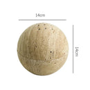 Beige travertine marble sphere incense burner living room decor