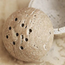 Beige travertine marble sphere incense burner living room decor
