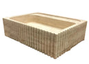 Oasis Beige Travertine Wall-mount Bathroom Vanity Sink Fluted (W)20" (L)24" (H)6" polished profile view 