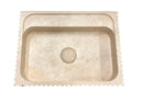 Oasis Beige Travertine Wall-mount Bathroom Vanity Sink Fluted (W)20" (L)24" (H)6" polished top view 