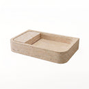 Beige Travertine Rectangular Wall Mount Sink with Hidden Drain - 16"x24"x5" - Honed Unfilled