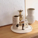 Beige travertine stone essential oil burner bedroom oil diffuser tray