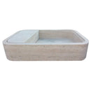 Beige Travertine Wall-Mount Bathroom Sink Hidden Drain 16x24