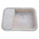 Beige Travertine Wall-Mount Bathroom Sink Hidden Drain 16x24