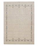 Beige Tribal Border Hand Loomed Wool Area Rug