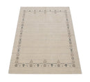 Beige Tribal Border Hand Loomed Wool Area Rug
