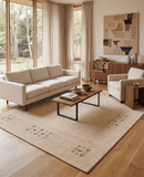 Beige Tribal Center Medallion Hand Loomed Wool Area Rug