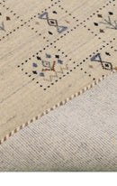 Beige Tribal Design Hand Loomed Wool Area Rug