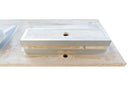 Troia Light Travertine Vein-cut Double Sink Above Vanity Bathroom Sink (W)23" (L)60" (H)5.5" product shot back view