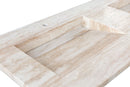 Troia Light Travertine Vein-cut Double Sink Above Vanity Bathroom Sink (W)23" (L)60" (H)5.5" product shot angle closeup view