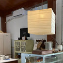 Beige & white cube rice paper pendant lamp for living room