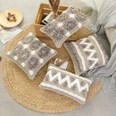 Beige & white diamond tufted zigzag cushion cover living room decor