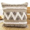 Beige & white diamond tufted zigzag cushion cover living room decor