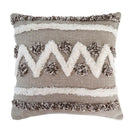 Beige & white diamond tufted zigzag cushion cover living room decor