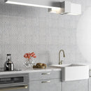 Bella White Polished Penny Round Marble Mosaics 11 1/2x11 1/2