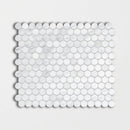 Bella White Polished Penny Round Marble Mosaics 11 1/2x11 1/2