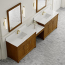 James Martin Bellshire 120" Single Bathroom Vanity, Honey Oak