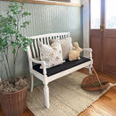 Vintage-Inspired Wooden Bench with Upholstered Seat