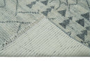 Custom Made Hand Knotted Beige And Gray Moroccan Trellis Blended Wool Rug
