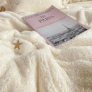 Berber fleece star embroidery bedding set cream white bedroom plush
