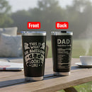 Personalized Best Dad Ever Nutrition Facts Tumbler 20oz Stainless Steel Father's Day Gift