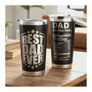 Personalized Best Dad Ever Nutrition Facts Tumbler 20oz Stainless Steel Father's Day Gift