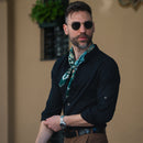 Napoli - Silk Neckerchief - Green & Blue