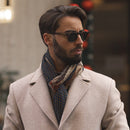 Aosta - Wool Scarf - Brown and Blue