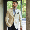 Portici - Silk Pocket Square - Yellow & Blue