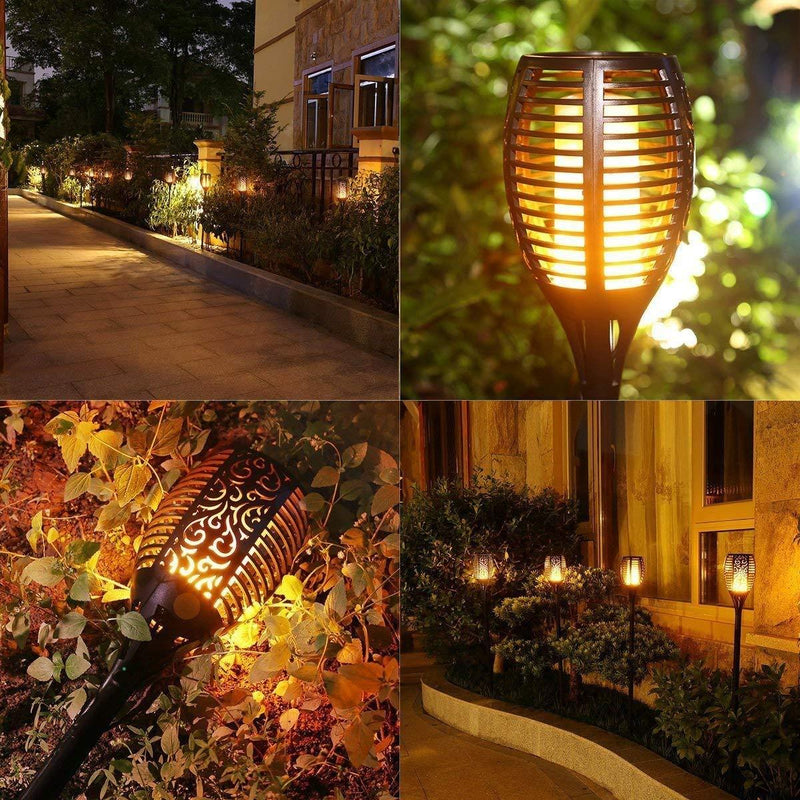 SolaFlame® | 96LED Flickering Flame Outdoor Solar Light | Dusk to Dawn | 2-Pack