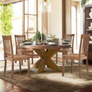 Windsor Spindle Back Dining Chairs Set Of 6 In Light Brown
