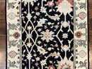 Turkish Flatweave Kilim Rug 3x5, Black, Handmade Vintage Wool Carpet