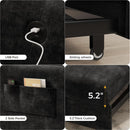 Black Upholstered Sleeper Chair Pull Out Bed For Small Rooms