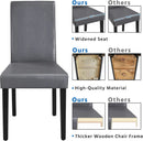 Gray Faux Leather Dining Chairs Set Of 4 With Waterproof Surface