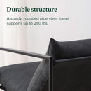 Aidan Sling Chair Dark Grey Metal Frame Shredded Foam