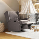 Omma Wingback Swivel Glider Recliner Dark Gray Upholstered