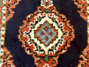 Small Indo Persian Rug 2x3, Navy Blue & Terracotta, Wool, Handmade