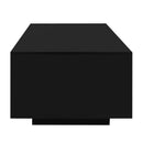 U-Can Modern High Glossy Rectangle Coffee Table, Stylish Center Table with Storage Space, Accent Furniture with 16 Color LED Lights for Living Room