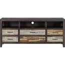 Retro Distressed Wooden TV Stand for TVs up to 65 Inches, Entertainment Center Media Console with 6 Drawers and 3 Shelves for Living room, Brown