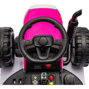 Ride on Tractor with Trailer,24V Battery Powered Electric Tractor Toy, 200w*2motor 1.86-4.97MPH/Remote Control,electric car for kids,Three speed adjustable,USB,MP3 ,Bluetooth,LED light, safety belt.